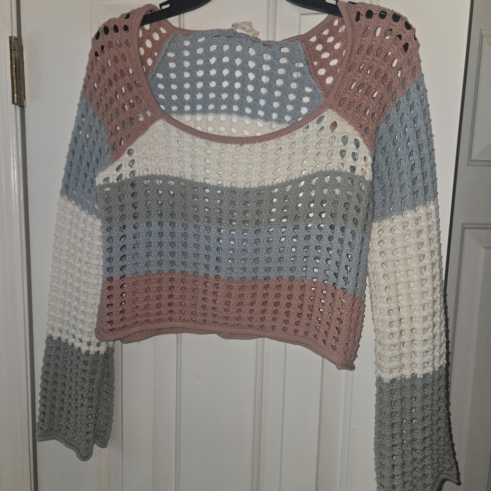 Colorblock Crochet Sweater